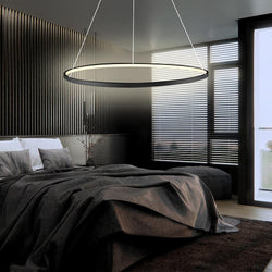 Modern Circle LED Chandelier Pendant Light - Stylish Hanging Lamp for Kitchen Island & Dining Room