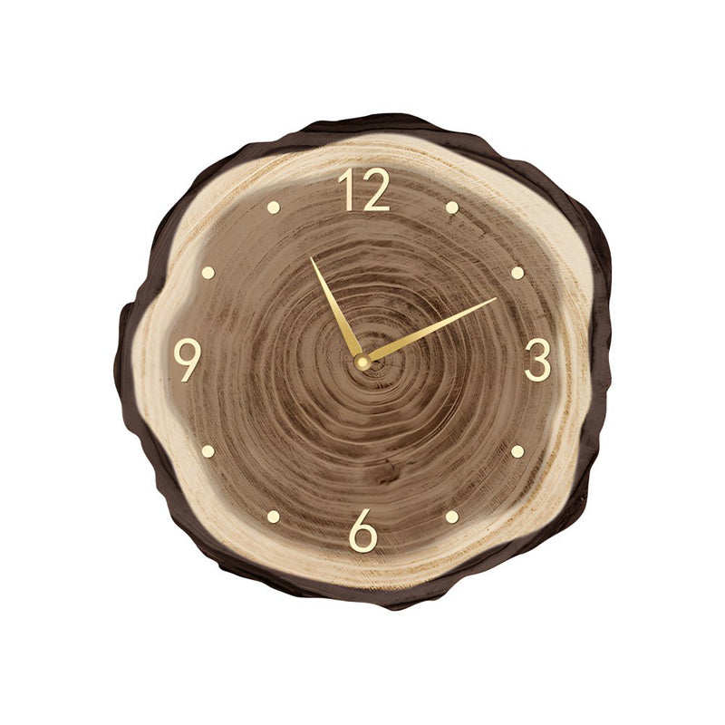 Rustic Round Wood Slice Clock with Remote Control & LED Lights - US Plug - Unique Home Decor Accent