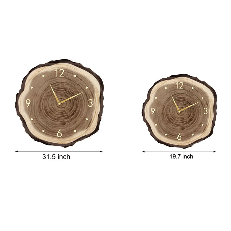 Rustic Round Wood Slice Clock with Remote Control & LED Lights - US Plug - Unique Home Decor Accent