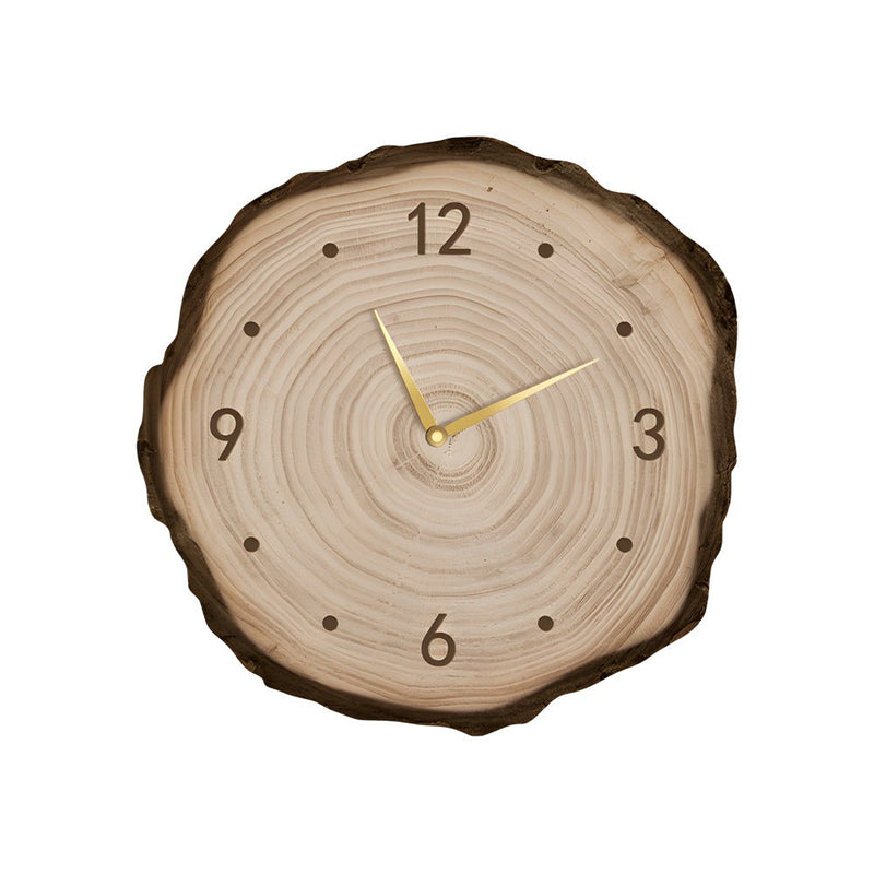 Rustic Round Wood Slice Clock with Remote Control & LED Lights - US Plug - Unique Home Decor Accent