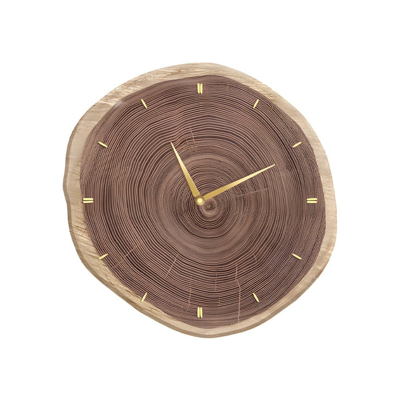 Rustic Round Wood Slice Clock with Remote Control & LED Lights - US Plug - Unique Home Decor Accent