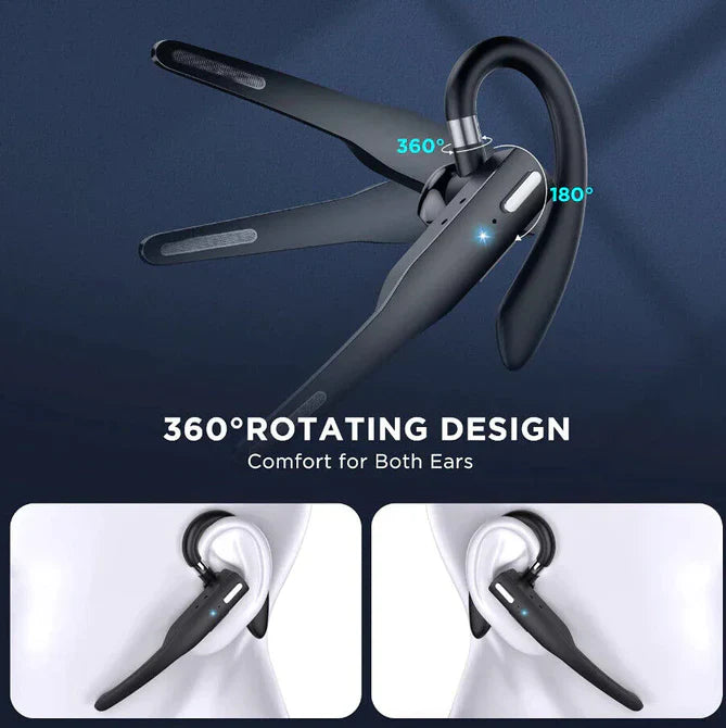 Trucker Dual Mic Wireless Bluetooth 5.1 Noise-Cancelling Headset | Earpiece for Clear Communication & Comfort