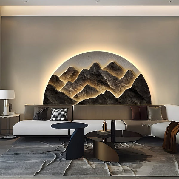 Modern Semicircular LED Wall Art - Decorative Lighting for Home & Office