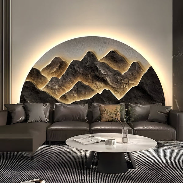 Modern Semicircular LED Wall Art - Decorative Lighting for Home & Office