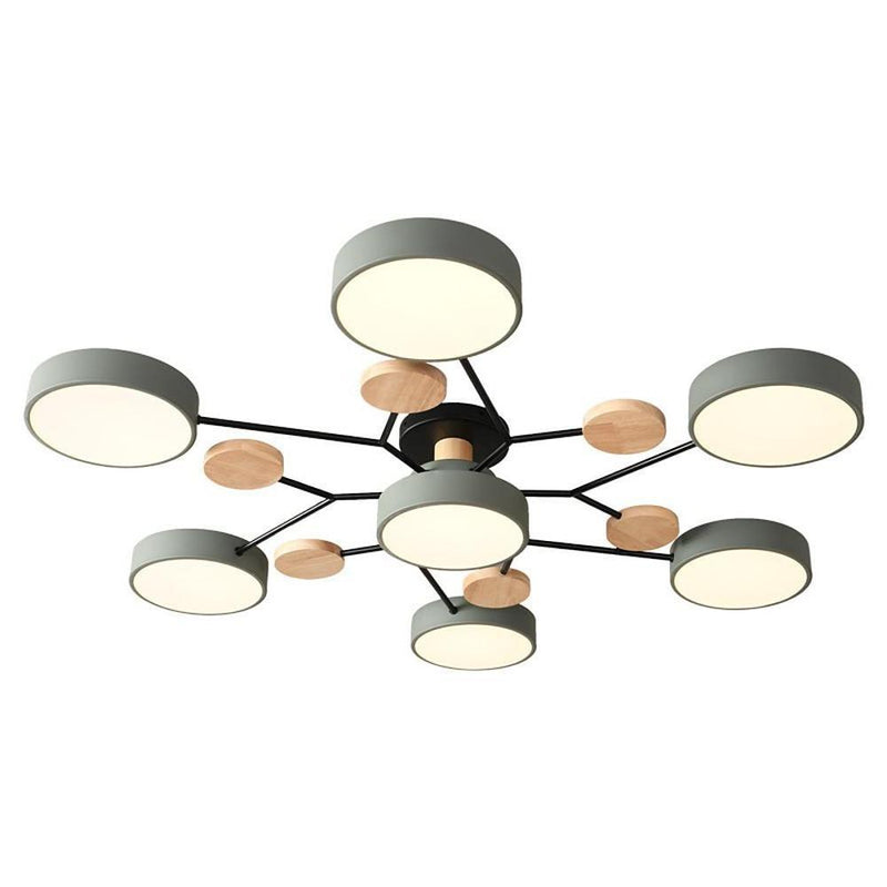 Sputnik Artistic Chandelier - Metal & Wood Ceiling Lights for Kids' Rooms | Stylish Baby & Children's Lighting