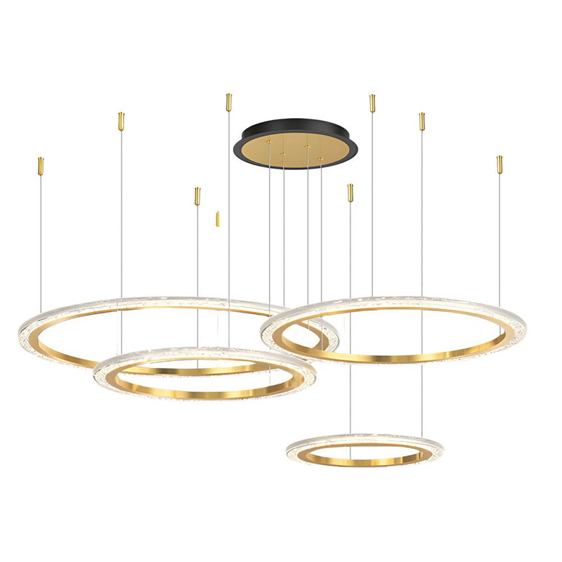 Luxury Nordic Ceiling Light Fixture - Simple Circular Rings with Three-Step Dimming