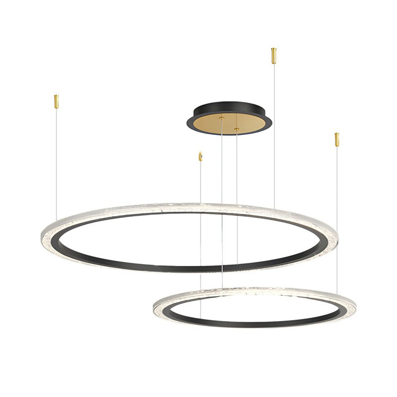 Luxury Nordic Ceiling Light Fixture - Simple Circular Rings with Three-Step Dimming