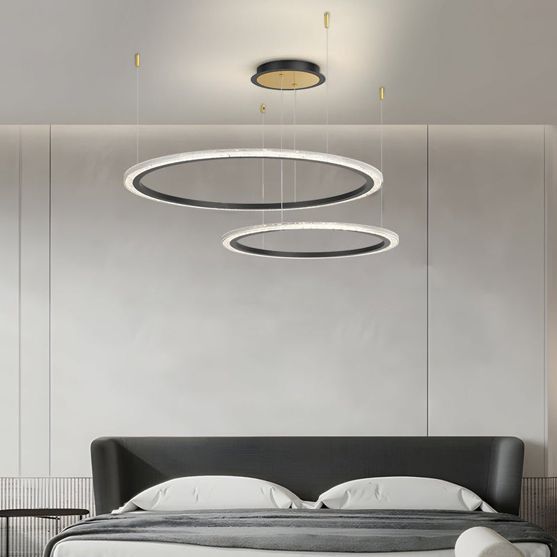 Luxury Nordic Ceiling Light Fixture - Simple Circular Rings with Three-Step Dimming