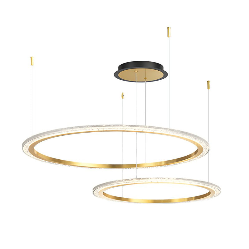 Luxury Nordic Ceiling Light Fixture - Simple Circular Rings with Three-Step Dimming