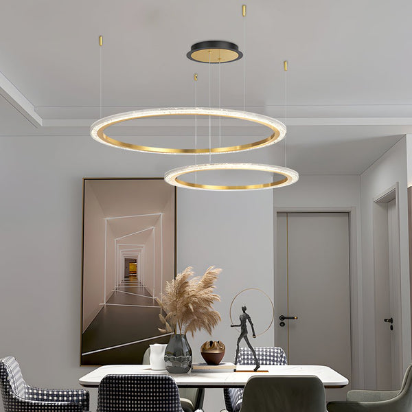 Luxury Nordic Ceiling Light Fixture - Simple Circular Rings with Three-Step Dimming