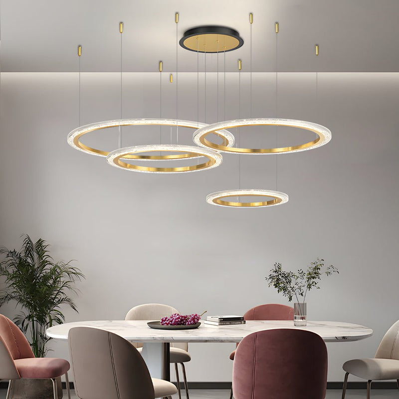 Luxury Nordic Ceiling Light Fixture - Simple Circular Rings with Three-Step Dimming