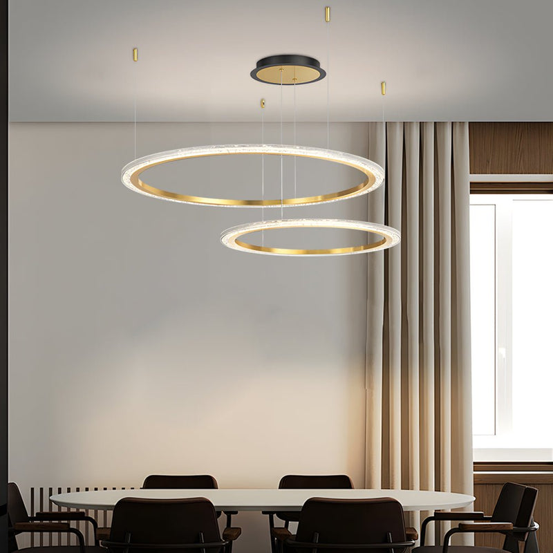 Luxury Nordic Ceiling Light Fixture - Simple Circular Rings with Three-Step Dimming