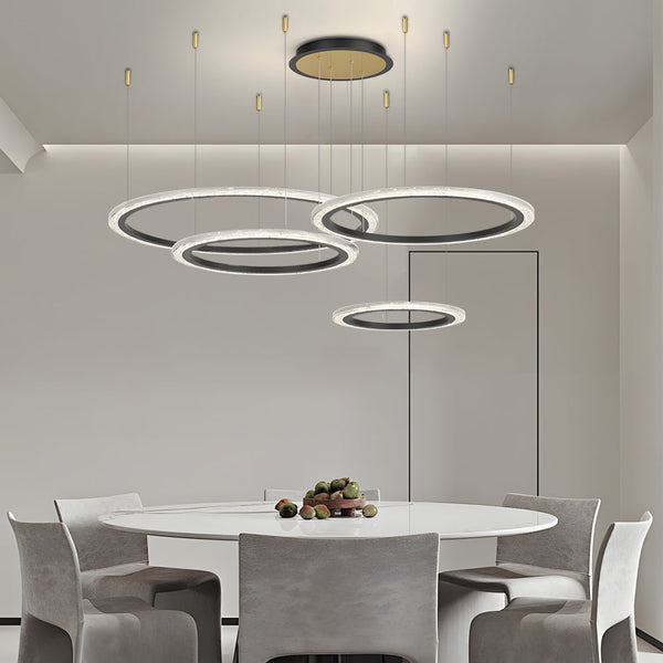Luxury Nordic Ceiling Light Fixture - Simple Circular Rings with Three-Step Dimming