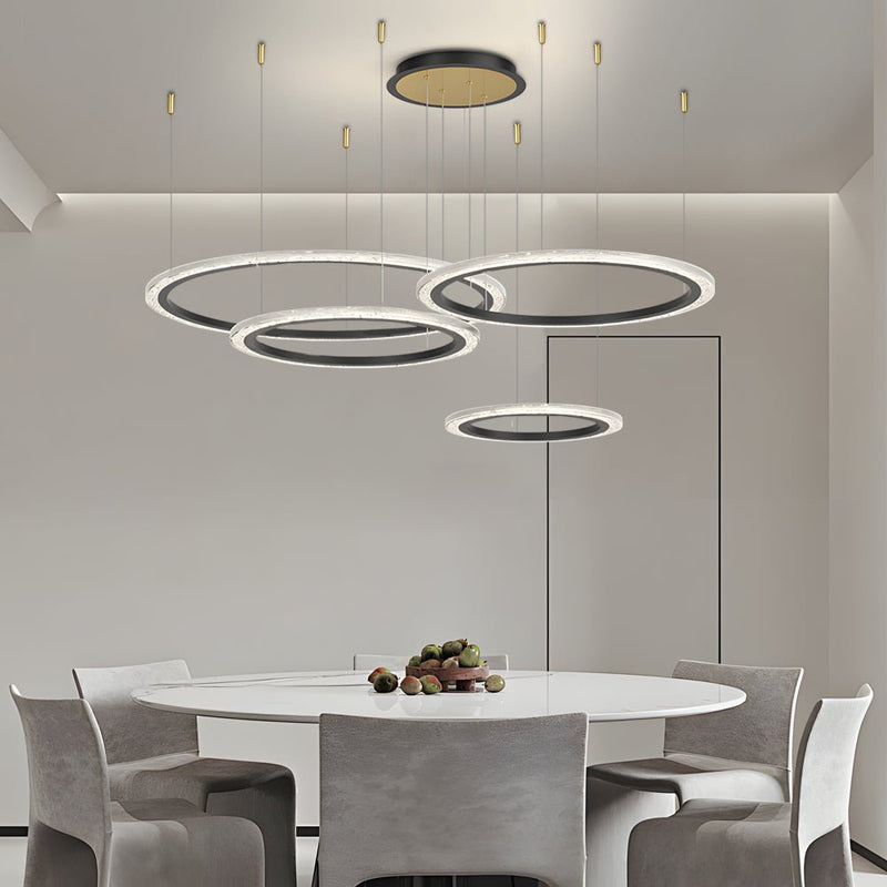 Luxury Nordic Ceiling Light Fixture - Simple Circular Rings with Three-Step Dimming