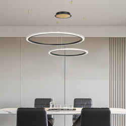 Luxury Nordic Ceiling Light Fixture - Simple Circular Rings with Three-Step Dimming