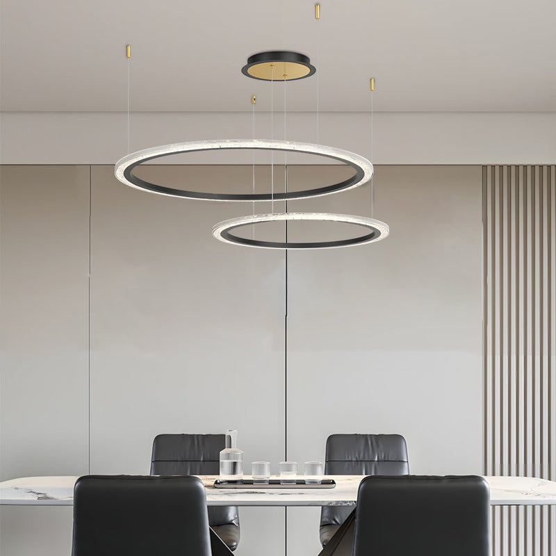 Luxury Nordic Ceiling Light Fixture - Simple Circular Rings with Three-Step Dimming