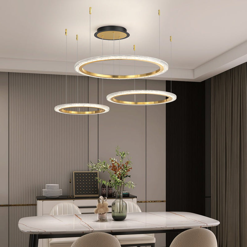 Luxury Nordic Ceiling Light Fixture - Simple Circular Rings with Three-Step Dimming