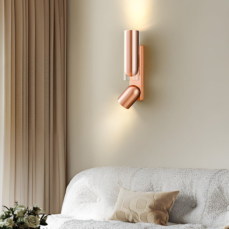 Modern Adjustable Iron Cylinder Wall Lamp - Up & Down Lighting Fixture