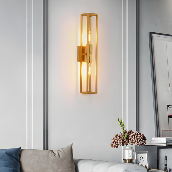 Modern American Style Wall Sconce - Simple Metal Frame with Glass Shade - Elegant Lighting Fixture