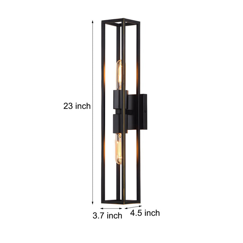 Modern American Style Wall Sconce - Simple Metal Frame with Glass Shade - Elegant Lighting Fixture