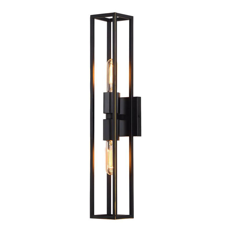 Modern American Style Wall Sconce - Simple Metal Frame with Glass Shade - Elegant Lighting Fixture