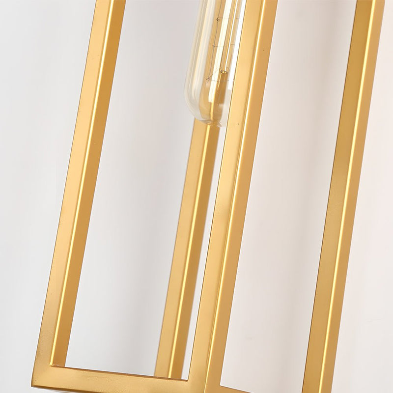 Modern American Style Wall Sconce - Simple Metal Frame with Glass Shade - Elegant Lighting Fixture