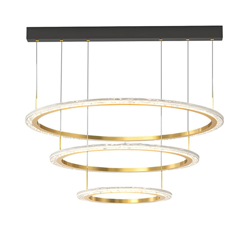 Modern Three-Step Dimming Circle Chandelier - Sleek Hanging Light Fixture for Contemporary Spaces