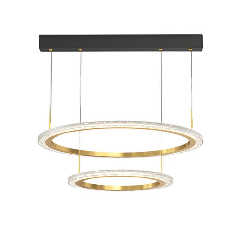 Modern Three-Step Dimming Circle Chandelier - Sleek Hanging Light Fixture for Contemporary Spaces