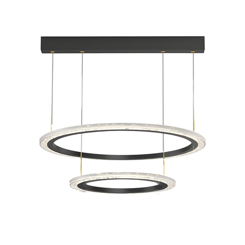 Modern Three-Step Dimming Circle Chandelier - Sleek Hanging Light Fixture for Contemporary Spaces