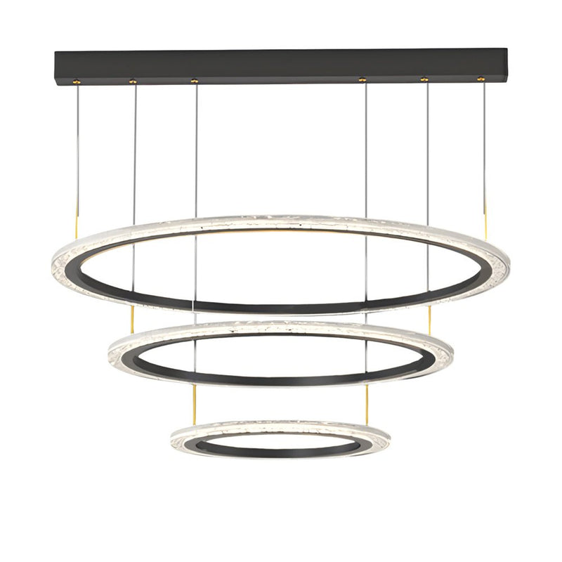 Modern Three-Step Dimming Circle Chandelier - Sleek Hanging Light Fixture for Contemporary Spaces