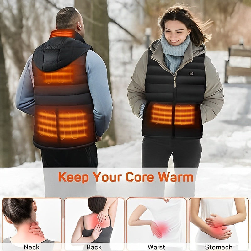 Unisex Rechargeable Heated Vest - Adjustable Temperature, Lightweight & Stylish for Outdoor Activities