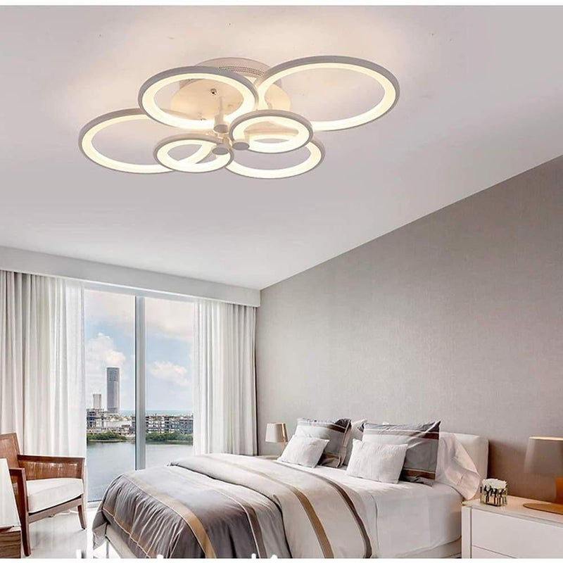 Elegant Semi Flush Mount Ceiling Light - Unique Overlapping Rings Design for Modern Home Decor