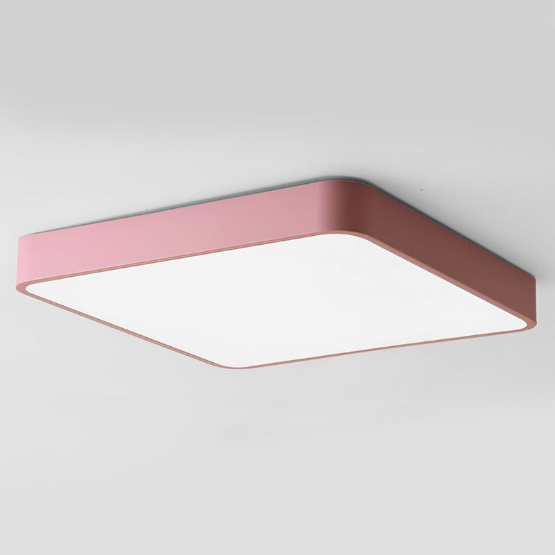 Square LED Flush Mount Ceiling Light - Modern Kids & Baby Room Lighting for Living Room & Bedroom
