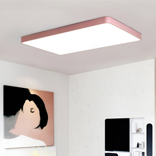 Square LED Flush Mount Ceiling Light - Modern Kids & Baby Room Lighting for Living Room & Bedroom