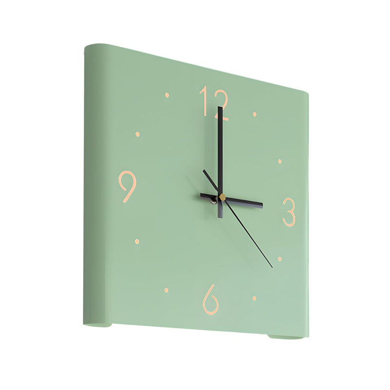 Modern Square Metal Silent Backlit LED Corner Wall Clock - Stylish Wall Decor for Home & Office