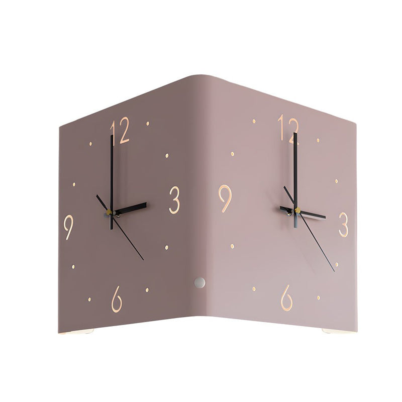 Modern Square Metal Silent Backlit LED Corner Wall Clock - Stylish Wall Decor for Home & Office