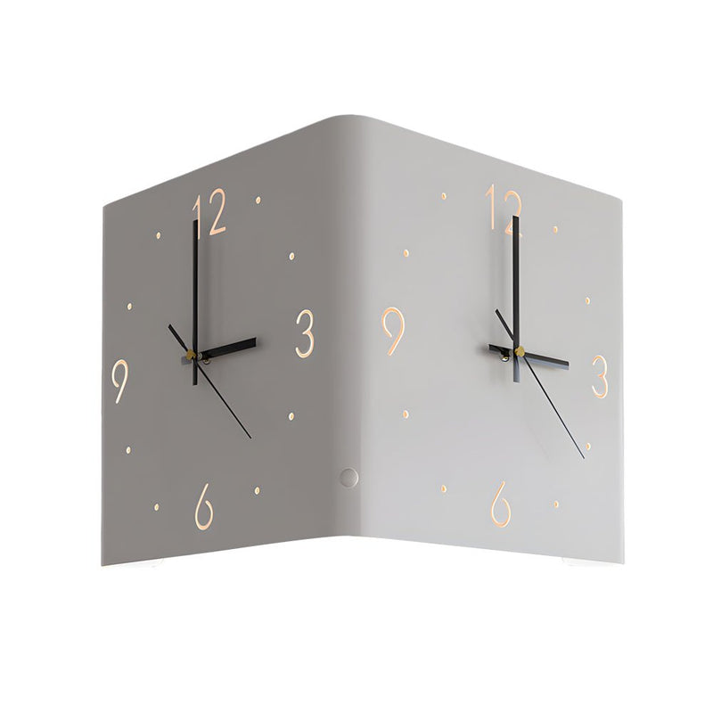 Modern Square Metal Silent Backlit LED Corner Wall Clock - Stylish Wall Decor for Home & Office
