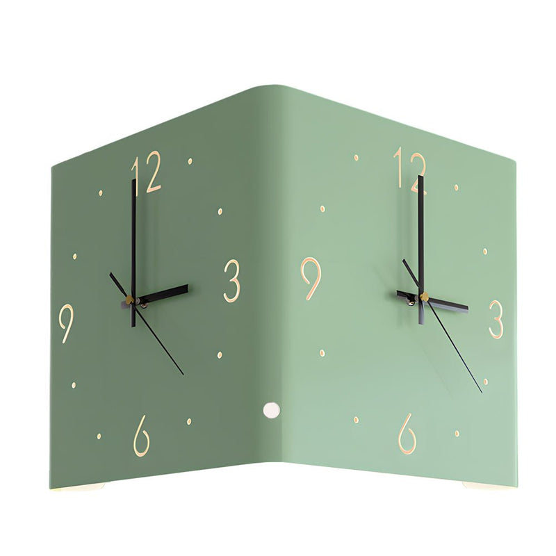 Modern Square Metal Silent Backlit LED Corner Wall Clock - Stylish Wall Decor for Home & Office