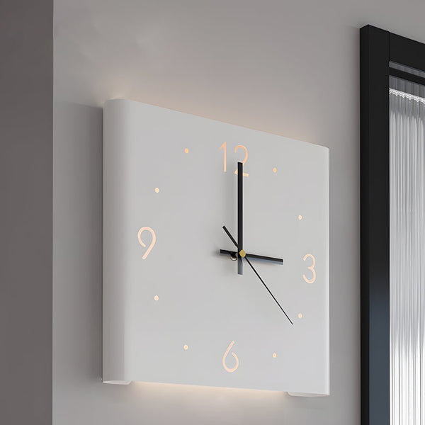Modern Square Metal Silent Backlit LED Corner Wall Clock - Stylish Wall Decor for Home & Office