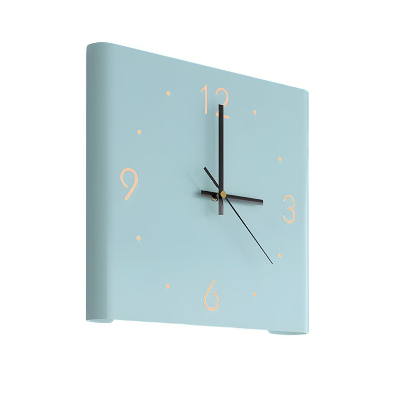 Modern Square Metal Silent Backlit LED Corner Wall Clock - Stylish Wall Decor for Home & Office