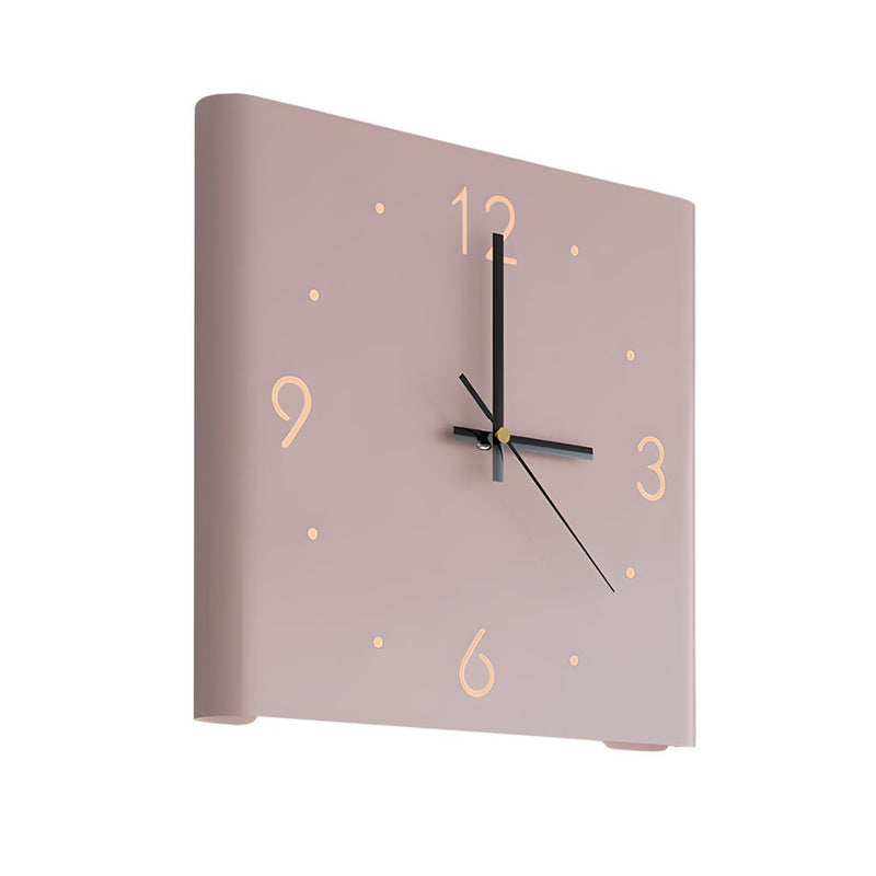 Modern Square Metal Silent Backlit LED Corner Wall Clock - Stylish Wall Decor for Home & Office