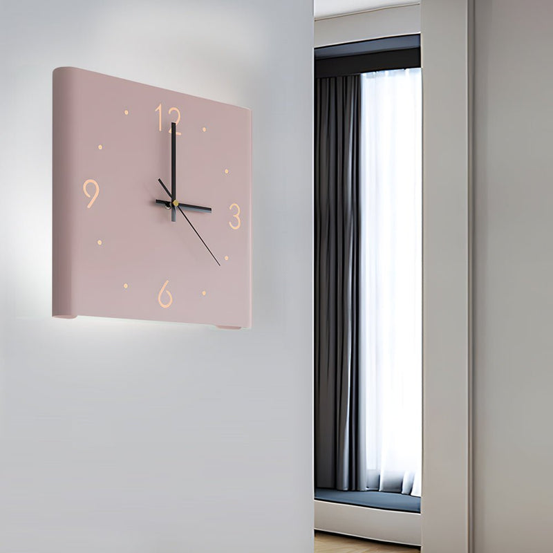 Modern Square Metal Silent Backlit LED Corner Wall Clock - Stylish Wall Decor for Home & Office