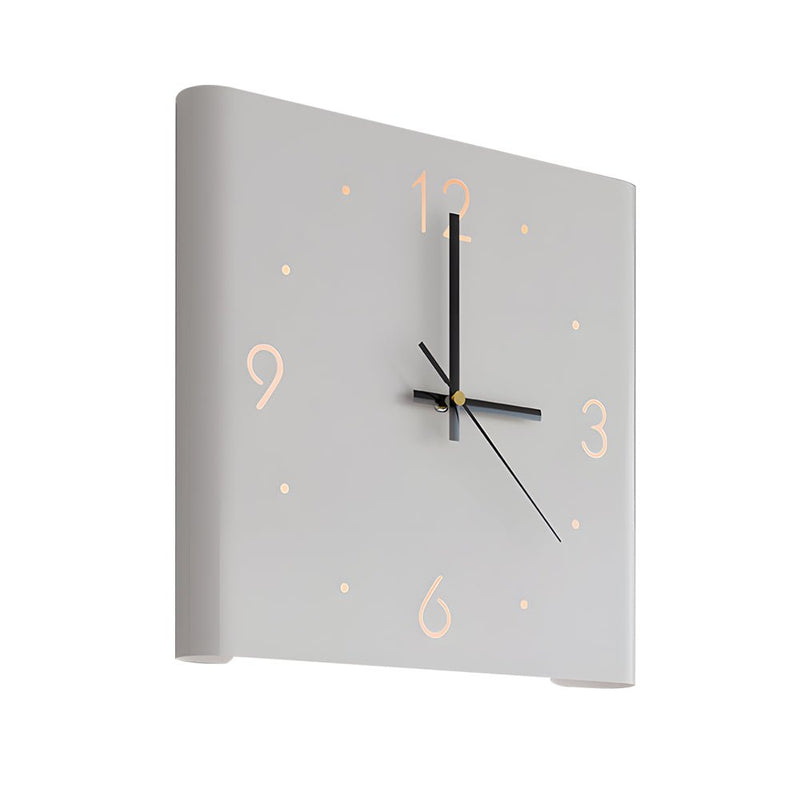 Modern Square Metal Silent Backlit LED Corner Wall Clock - Stylish Wall Decor for Home & Office