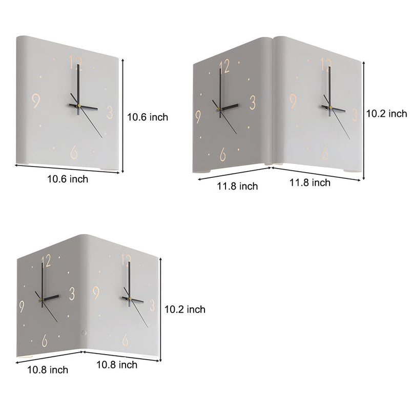 Modern Square Metal Silent Backlit LED Corner Wall Clock - Stylish Wall Decor for Home & Office