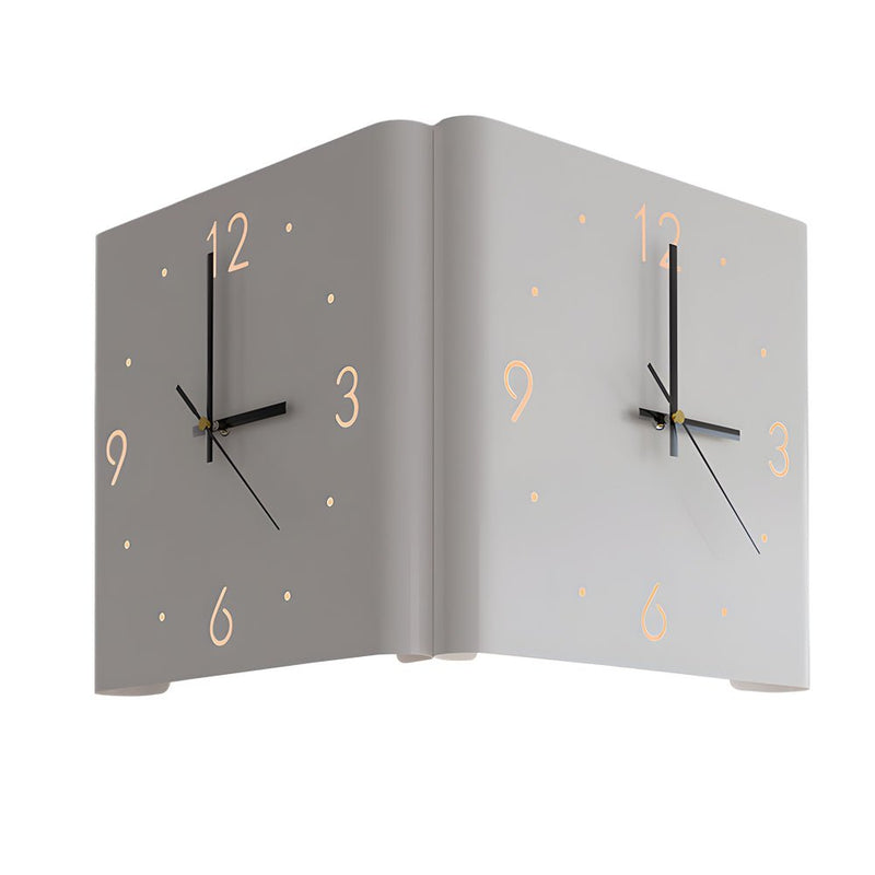 Modern Square Metal Silent Backlit LED Corner Wall Clock - Stylish Wall Decor for Home & Office