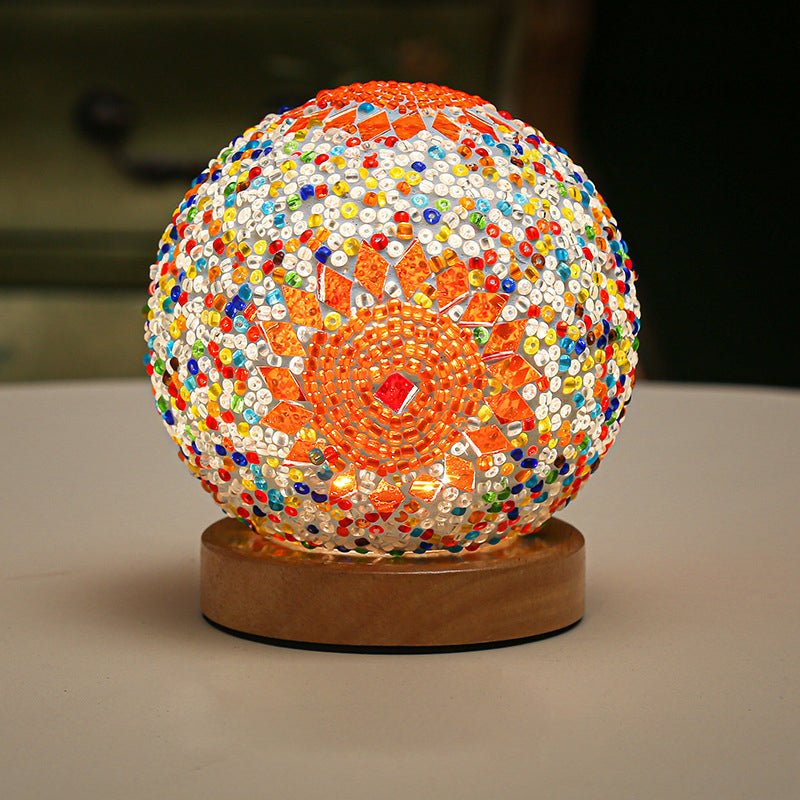Stained Glass Mosaic LED Table Lamp - Elegant Home Decor Lighting