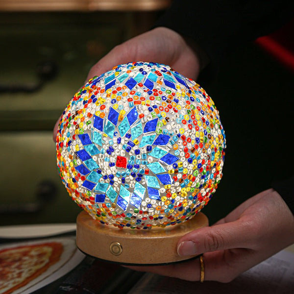 Stained Glass Mosaic LED Table Lamp - Elegant Home Decor Lighting