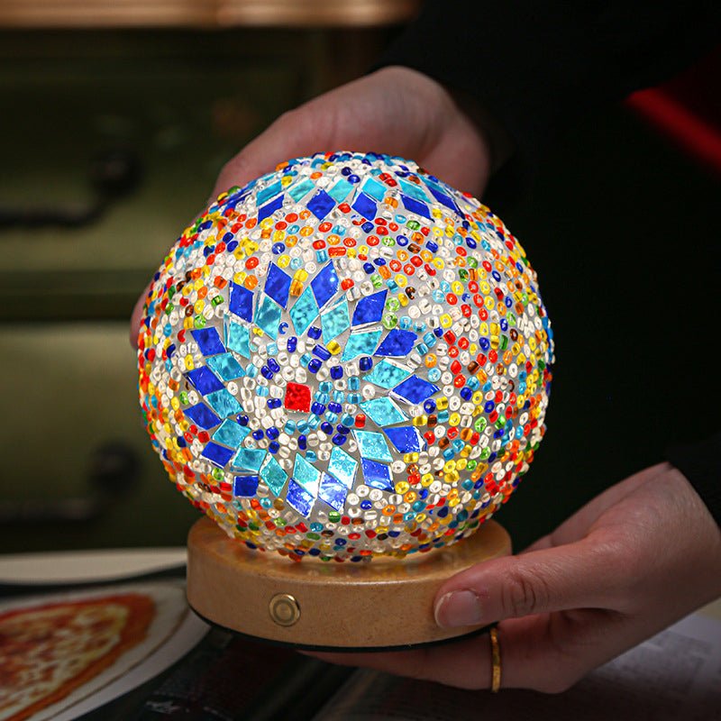 Stained Glass Mosaic LED Table Lamp - Elegant Home Decor Lighting
