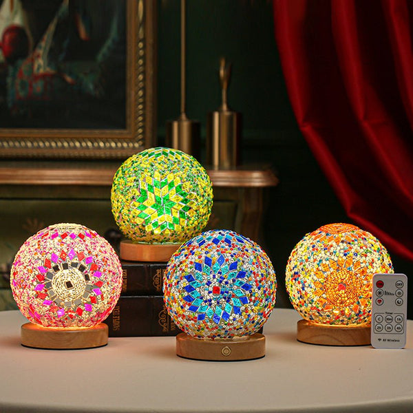 Stained Glass Mosaic LED Table Lamp - Elegant Home Decor Lighting