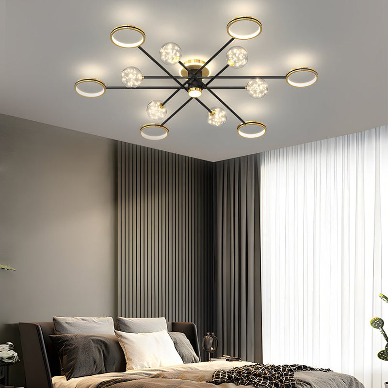 Starry Flowers Modern Ceiling Light Fixture - Three-Step Dimming Hanging Lamp for Elegant Home Decor